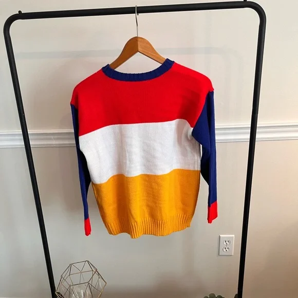 Rare Kodak Multicolour Colour Block Crewneck Pullover Long Sleeve Sweate… - Picture 4 of 5